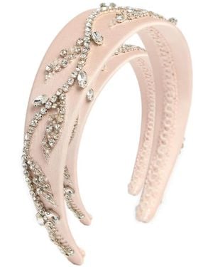 Erdem Crystal-Embellished Satin Headband - White