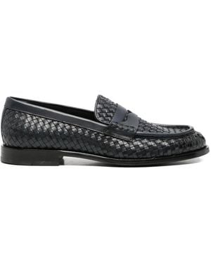 JOHN HARRISON Woven Penny-Slot Loafers - Blanc