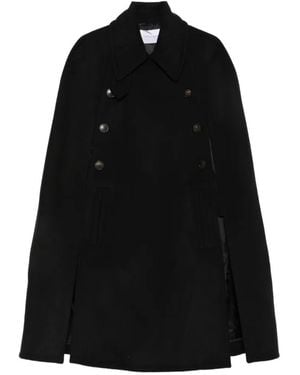 7 For All Mankind Double-Breasted Cape - Black