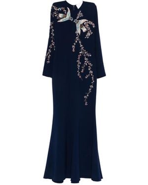Costarellos Bird-Embellished Maxi Dress - Blue