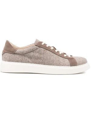 Eleventy Suede-Trimmed Panelled Trainers - Multicolour
