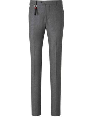 Marco Pescarolo Pressed-Crease Tassel-Detail Trousers - Grey