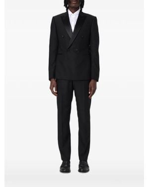 Emporio Armani Double-Breasted Virgin-Wool Suit - Black