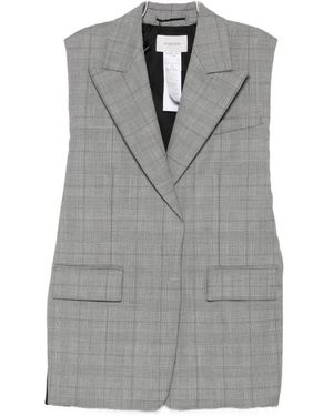 Sportmax Abete Check-Pattern Sleeveless Gilet - Grey