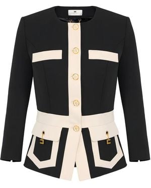 Elisabetta Franchi カラーブロック ジャケット - ブラック