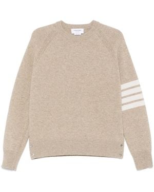 Thom Browne Jersey de lana shetland con motivo 4 Bar Stripe - Neutro