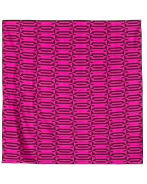 Lanvin Geometric-Pattern Silk Scarf - Pink