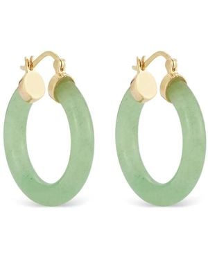 Mateo 14Kt Jade Donut Gelbgoldcreolen - Grün