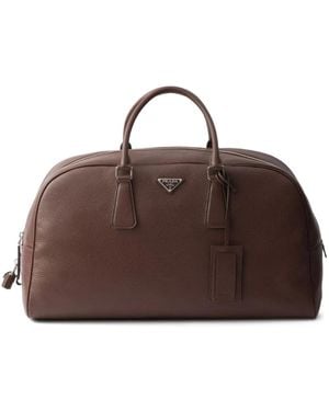Prada Soft Leather Duffle Bag - Brown