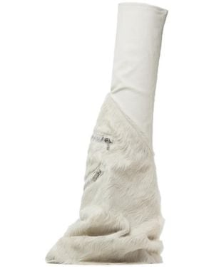 Rick Owens Zip-Fur Boots - White