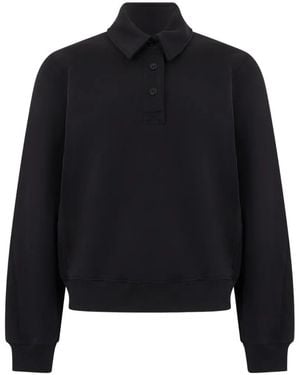 Maison Kitsuné Polo-Collar Buttoned Sweater - Black