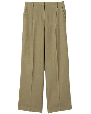 James Perse Pleated Wide-Leg Trousers - Green