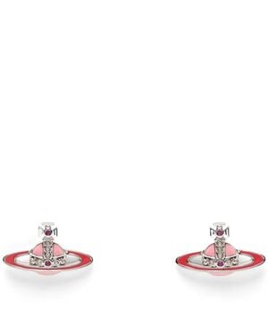 Vivienne Westwood Small Neo Bas Relief Orb Crystal-Embellished Earrings - White