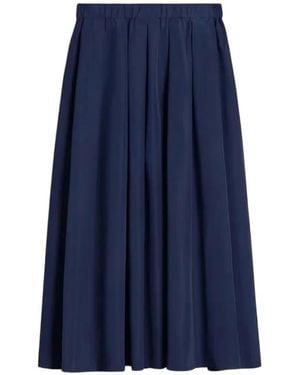 Weekend by Maxmara Pleated Flared Midi Skirt - Blue