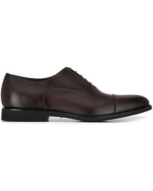 Santoni Grained-Leather Oxford Shoes - Brown