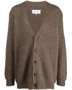 Maison Margiela Vネック カーディガン - ブラウン