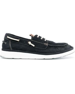 Moma Leather Boat Shoes - Black