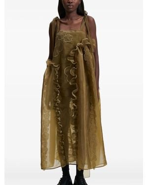 Cecilie Bahnsen Oswald Maxikleid mit Blumenstickerei - Grün