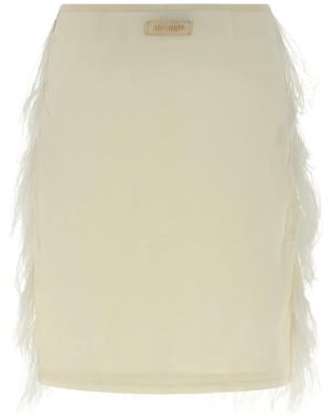 The Attico Side Zip-Fastening Mini Skirt - Natural