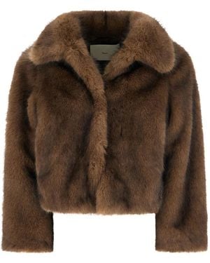 DUNST Long-Sleeve Faux-Fur Jacket - Brown