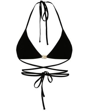 Miu Miu Bralet Mit Logo-Schild - Schwarz