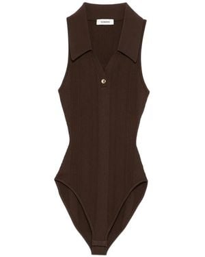 Sandro Body Con Cuello De Polo - Marrón