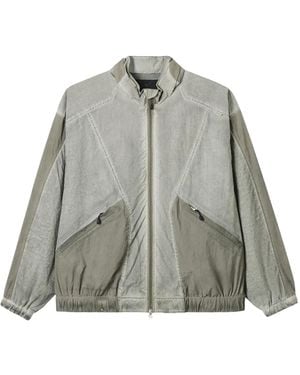 FIVE CM Paneled Zip-Up Windbreaker - Gray