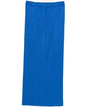 Pleats Please Issey Miyake Monthly Colors: August Midirock Mit Faltentasche - Blau
