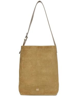 Pinko Bucket Big Shoulder Bag - Natural