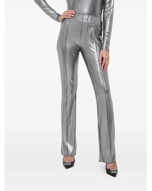 Notes Du Nord Pantalones De Canalé Metalizado - Gris