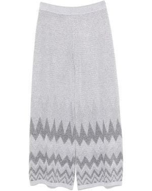 D.exterior Chevron-Knit Pants - White