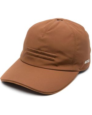 ZEGNA Baseballkappe Mit Logo-Stickerei - Braun