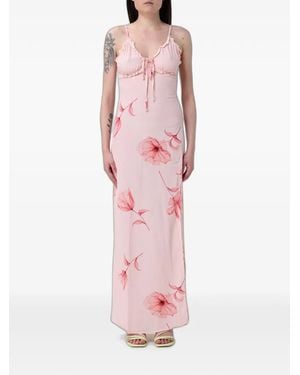 Mar De Margaritas Floral-Print Ruffled Dress - Pink