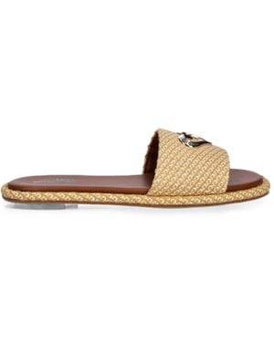 Love Moschino Sandalias Tejidas Con Placa De Corazón - Neutro