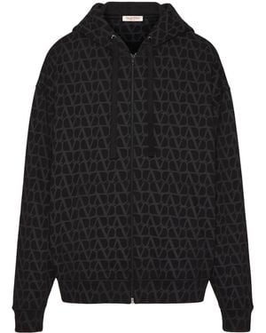 Valentino Garavani Toile Iconographe Zip-Up Hoodie - Black