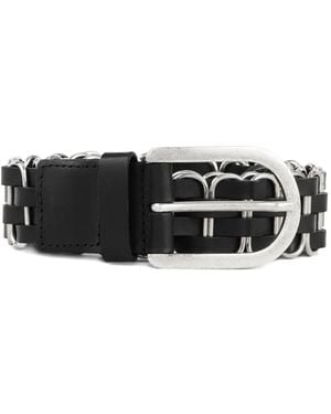 Ba&sh Beck Woven-Design Buckle Belt - Black
