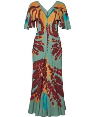 Altuzarra Pelopenese Tie-Dye Midi Dress - Red