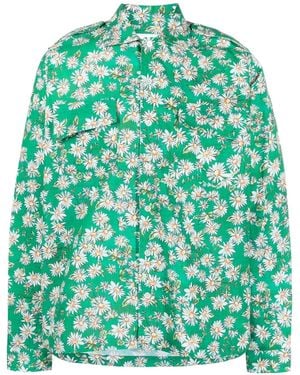 Rhude Daisy-Print Long-Sleeved Shirt - Green