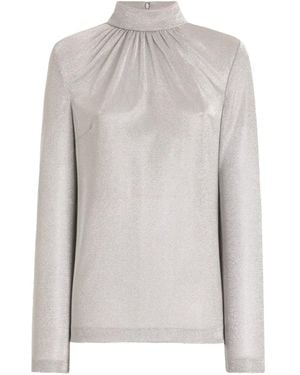 Dolce & Gabbana Lamé Jersey Top - White