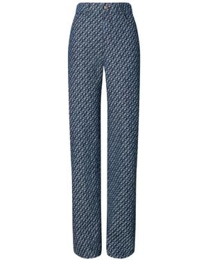 Tory Burch Patterned Straight-Leg Jeans - Blue