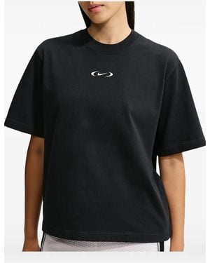 Nike Logo-Print Loose-Fit T-Shirt - Black