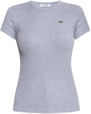 Lacoste Ribbed Crew-Neck T-Shirt - Blue
