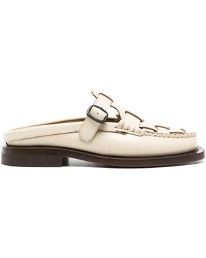 Hereu Bonell Leather Mules - White