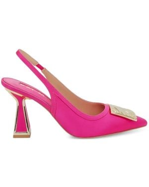 Kat Maconie Katia Logo-Plaque Slingback Court Shoes - Pink