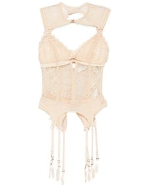 Zimmermann Lace-Trim Corset Top - White