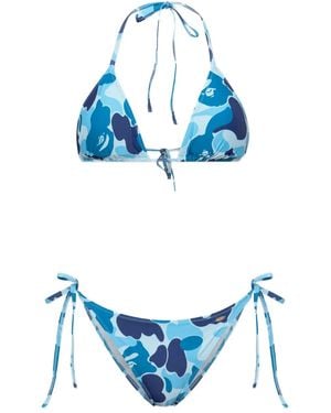 A Bathing Ape Bikini Mit Camouflage-Print - Blau