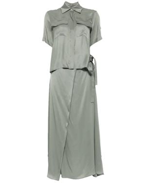 Lorena Antoniazzi Flap-Pocket Wrap Dress - Grey