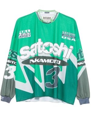 Satoshi Nakamoto Drop-Shoulder T-Shirt - Green