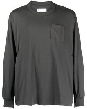 Sacai Maglione Con Applicazione Tasca - Nero