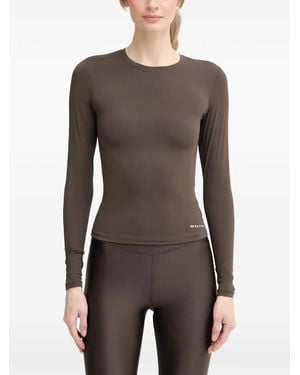 P.E Nation Foundation Long-Sleeve Logo-Print T-Shirt - Brown